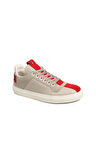 Cesare Paciotti VVLU6FTSZ Gri Kırmızı Deri Sneaker Erkek Ayakkabı