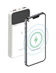 SWORD 10.000mAh Kablosuz Powerbank 22.5W PD&QC Hızlı Şarj Type-C+USB+Wireless Beyaz SW-WQ11