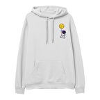 Astro-1   Baskılı Beyaz Hoodie