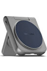 MagDuo 2in1 Katlanabilir 15W Telefon ve 2.5W Saat Masaüstü Hızlı Şarj Standı - Lacivert