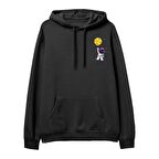 Astro-1   Baskılı Siyah Hoodie