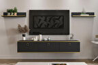 MOBİLYA GEZEGENİ MİLA TV ÜNİTESİ - ANTRASİT/ALTIN - 150 CM