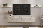 MOBİLYA GEZEGENİ MİLA TV ÜNİTESİ - BEYAZ/ALTIN - 150 CM