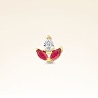 0,11 Karat Pırlantalı Yakut Piercing