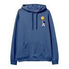 Astro-1  Baskılı Hoodie-Royal Mavi