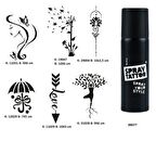 Zarif Kadın Spray Tattoo Geçici Dövme Seti Dark Sprey Dövme Kiti