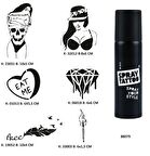 Davetkar Modeller Spray Tattoo Geçici Dövme Seti Dark Sprey Dövme Kiti
