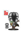 Pop Star Wars - Chrome Mandalorian With The Yoda 10 Inc Büyük Boy 25 Cm