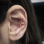 Su Perisi Rose Kaplama Kıkırdak Gümüş Küpe