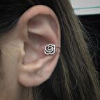 Gül Rose Kaplama Kıkırdak Gümüş Küpe