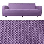 Bal Peteği LİLA Kumaş Likralı Esnek Yikanabilir Lastikli Koltuk Örtüsü 3*Kişilik koltuk Örtüsü