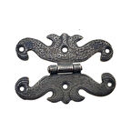 Antika Tarz Dekoratif Pirinç Kelebek Menteşe - 63x45 Mm, Oksit