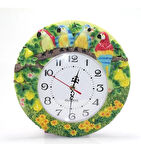 Duvara Asmalı Papağanlı Polyester Saat Alk1537