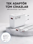 67 Watt Güvenli Hızlı Şarj Adaptörü Samsung M31 M33 M51 Uyumlu Yeni Nesil