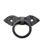 Antika Tarz Dekoratif Pirinç Yaprak Mobilya Kulbu, Kapı Kilit Halkası - 80 Mm, Oksit