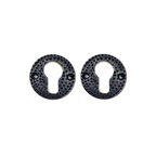 Antika Tarz Dekoratif Pirinç Oda Kilit Rozeti - 49mm, Oksit