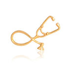 Steteskop Desenli Medikal Broş P0571