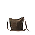 Hobby 26013S Hakiki Süet Deri Kadın Omuz Çantası 