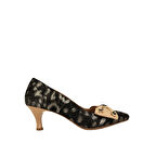 Albini 26106404 Baskılı Hakiki Deri Kadın Stiletto Ayakkabı 