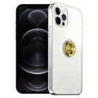 FitCase iPhone 12 Pro Max Kılıf Gross Ring Şeffaf Arka Kapak