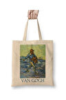 The Sower By Vincent Van Gogh Bez Çanta Uzun Saplı Alışveriş Çantası Plaj Çantası
