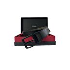 Fossil Siyah Lacivert Suni Deri 4,5 cm Erkek Kemeri 130