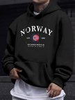 Norveç İskandinavya Bayrağı Yaratıcı Baskılar Kazaklar Unisex Kalınlaşmak Tüm Maç Kapüşonlu Ü