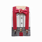 1-9 yaş Ay Yıldız Papyon + Pantolon Askısı - 23 Nisan Erkek Set Çocuk Okul Papyon Seti 29 Ekim Set