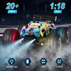 2.4GHz Uzaktan Kumandalı LED Işıklı 1:18 Ölçek 3.7V Şarjlı Hız Yapan Arazi Aracı - Oyuncak Bigfoot Jeep