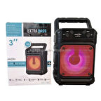 GREATNICE GTS-1361 Taşınabilir Kablosuz Bluetooth Hoparlör | Extra Bass | Renkli LED Işık | USB/SD Destekli
