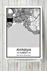 Antalya Harita Dekoratif Tasarım Poster