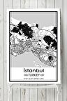 Istanbul Harita Dekoratif Tasarım Poster