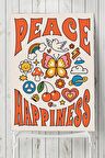 Peace Happiness, Mutluluk Psychedelic Indie Tarzı Poster