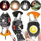 Çok Fonksiyonlu Usb Şarjlı Anahtarlık-Çakmaklık-Düdük-Tornavida-Mıknatıslı ve 7 Mod Isık Kamp Feneri