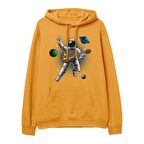 Astro-12  Baskılı Hoodie-Portakal