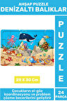 Eğlenceli Eğitici Görsel Algı Problem Çözme Becerisi Çocuk Puzzle 24 Parça DENİZALTI BALIKLAR