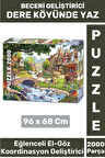 Premium Eğlenceli El Göz Koordinasyon Hafıza Beceri Geliştirici 2000 Parça PUZZLE DERE KÖYÜNDE YAZ