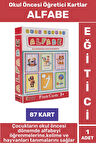 Çocuk Okul Öncesi Eğitici Görsel Algı Alfabe Kelime Nesne Hayvan Tanıtıcı MEB Uyumlu 87 Kart ALFABE