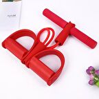 Body Trimmer Vücut Şekillendirici Egzersiz Karın El Ayak Direnç Lastiği Orjinal 4 Lastikli Kırmızı