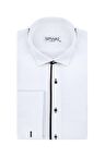 Süvari Slim Fit Ata Yaka Beyaz Erkek Gömlek