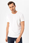 O Yaka Slim Kalıp Armürlü Tişört