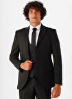 Süvari Normal Bel Slim Fit Siyah Erkek Takım Elbise TK1020000259