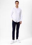 Süvari Regular Fit Düğmeli Yaka Düz Beyaz Erkek Gömlek GM1008300078