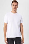 O Yaka Regular Kalıp Armürlü Tişört