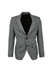 Süvari Slim Fit Siyah Erkek Armürlü Ceket CT2004800240