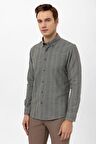Süvari Köşeli Manşet Slimfit Düz Gömlek