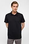 Siyah Regular Armürlü Polo Yaka Tişört