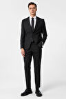 Siyah Slim Fit Desenli Mono Yaka 6 Drop Klasik Takım Elbise