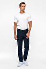 Lacivert Slim Fit 5 Cep Kalıp Armürlü Kanvas Pantolon
