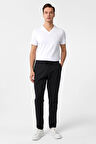 Siyah Slim Fit Armürlü Jogger Pantolon